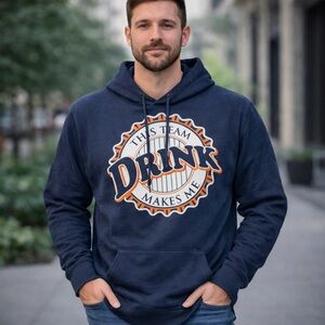 Source Unknown Dark Blue Graphic Hoodie